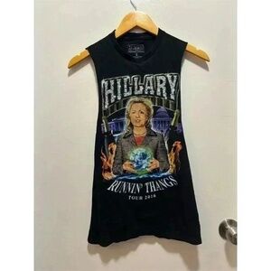 Hillary Clinton Runnin' Thangs Tour 2016 T-Shirt Black Size S Unisex